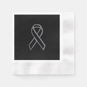 Black on Black Ribbon Awareness Napkins