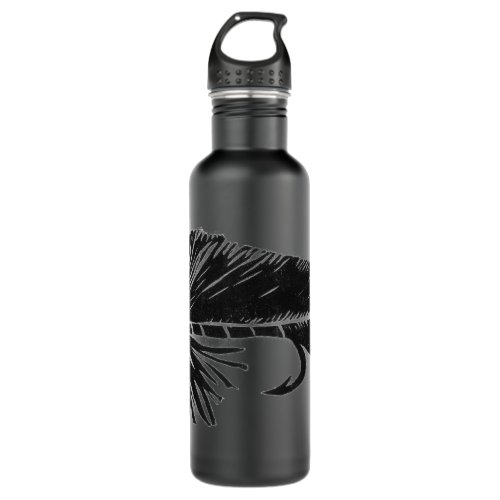 Black on Black Streamer Water Bottle