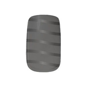 Black on Black Stripes Minx Nail Art