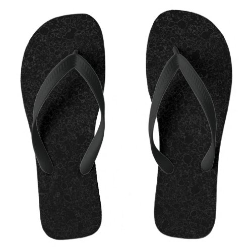 Black on black stylish print design flip flops