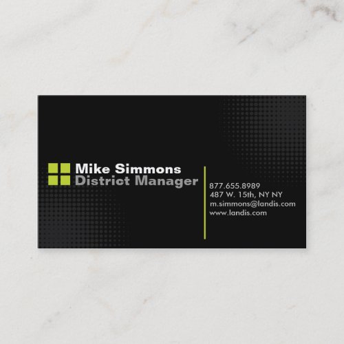 Black on Black with Green Business Card