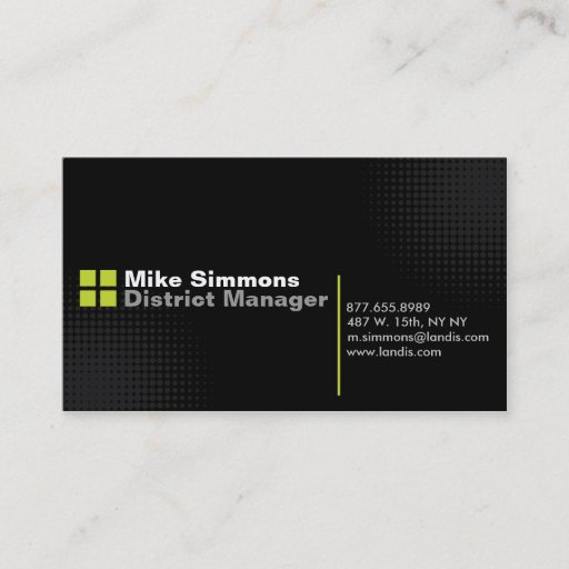 Customizable Black on Black with Green Business Card