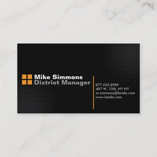 Black on Black with Orange Business Card Templates