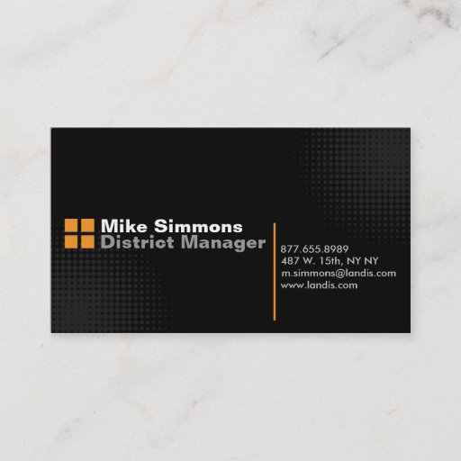 Customizable Black on Black with Orange Business Card Templates
