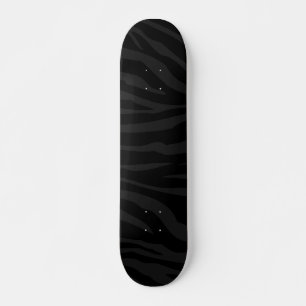 Black on Black Zebra Print Old School Skateboard Deck