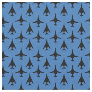 Black on Blue B-1 Spirit Bomber Pattern Fabric