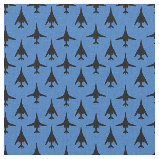 Black on Blue B-1 Spirit Bomber Pattern Fabric
