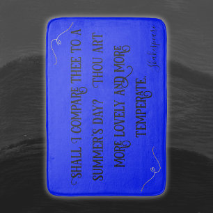 Black on Blue Shakespeare Shall I Compare.. Bath Mat