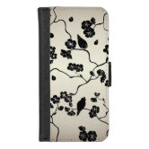 Asia Floral White Cherry Blossom Red iPhone Wallet Case