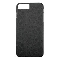 Black On Dark Gray Retro Paisley Damasks Lace 2
