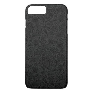 Black On Dark Gray Retro Paisley Damasks Lace 2 iPhone 8 Plus/7 Plus Case