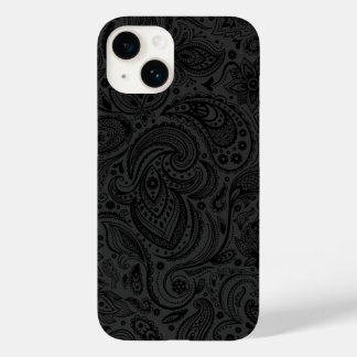 Black On Dark Gray Retro Paisley Damasks Lace Case-Mate iPhone 14 Case
