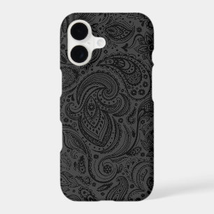 Black On Dark Gray Retro Paisley Damasks Lace iPhone 17 Case