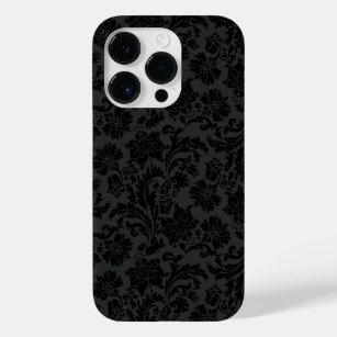 Black On Dark Gray Vintage Damasks Case-Mate iPhone 14 Pro Case