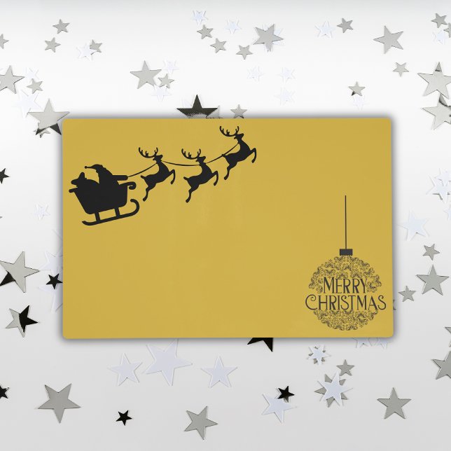 Black on Gold Merry Christmas | Laminated Placemat (Creator Uploaded)