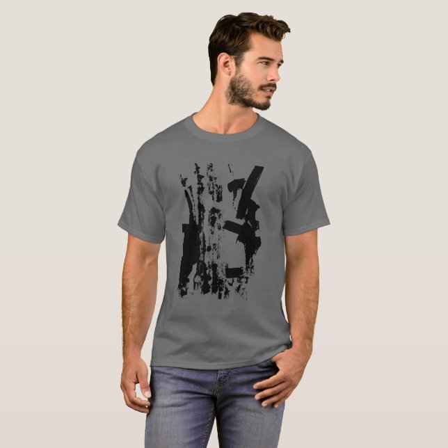 Black On Gray - Art Series T-Shirt (Front Full)