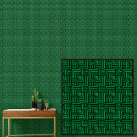 Black on Green Geometric Overlapping Squares