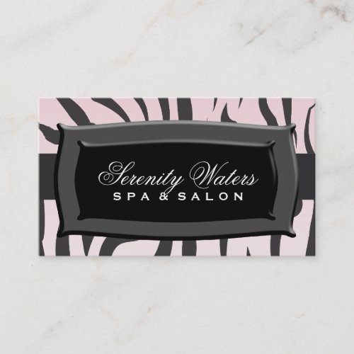 Black On Light Pink Zebra Stripes Business Cards
