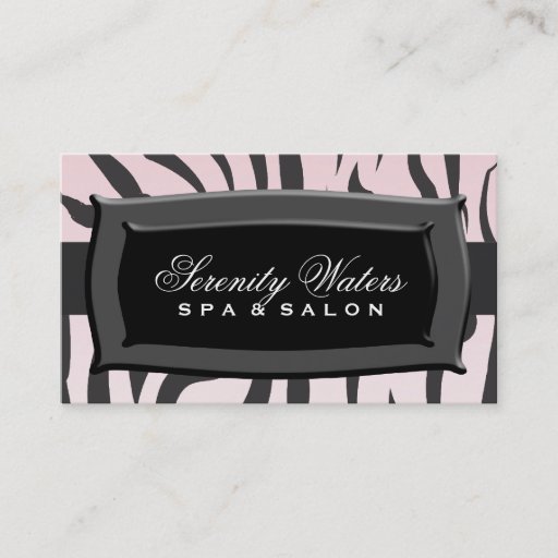 Customizable Black On Light Pink Zebra Stripes Business Cards