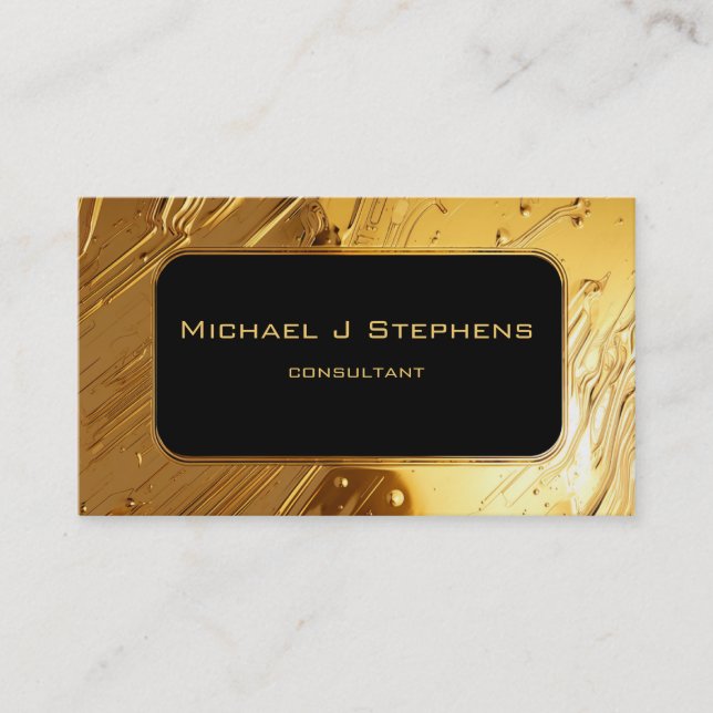 Black on Liquid Gold  Business Card (Front)