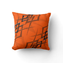 Black on Orange "Thorn" Pillow