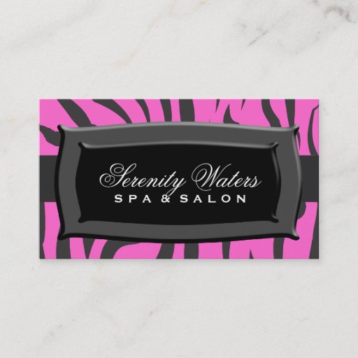 Customizable Black On Pink Zebra Stripes Business Card Template