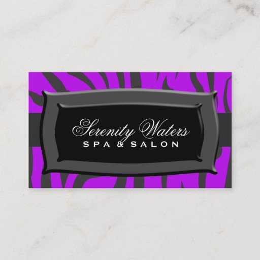 Customizable Black On Purple Zebra Stripes Business Cards