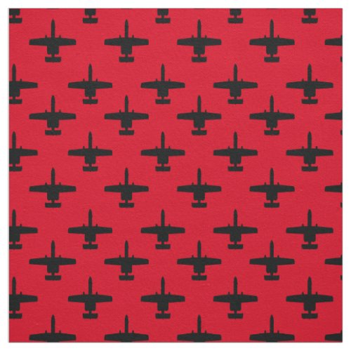 Black on Red A_10 Warthog Attack Jet Pattern Fabric