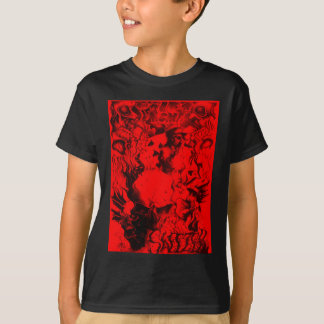 Black on Red Energy: Abstract Hip Hop Art Graphic T-Shirt