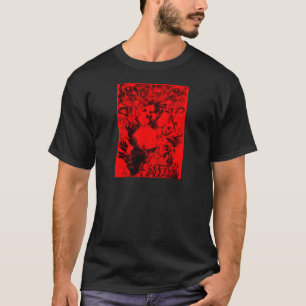 Black on Red Energy: Abstract Hip Hop Art Graphic T-Shirt