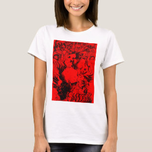 Black on Red Energy: Abstract Hip Hop Art Graphic T-Shirt