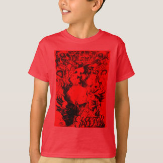 Black on Red Energy: Abstract Hip Hop Art Graphic  T-Shirt