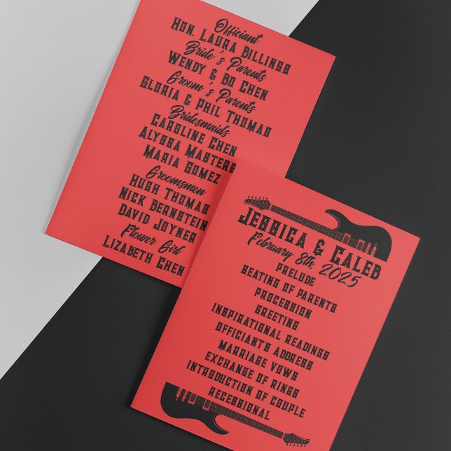 Black on Red Heavy Metal Wedding Program (Creator Uploaded)
