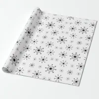 Arrow Snowflakes Wrapping Paper, Black, White, Christmas, 30, 160