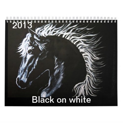 Black on White Callender Calendar