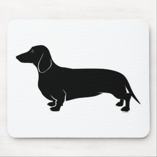 Black on White Dachsund Mouse Pad