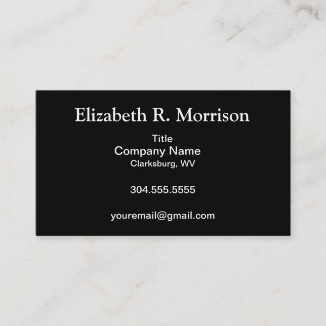 Black on White Damask Business Card (Front)