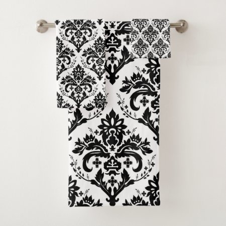 https://rlv.zcache.com/black_on_white_damask_pattern_bath_towel_set-r51df0a3caabb4986812d21f40e875d32_ezaga_450.jpg