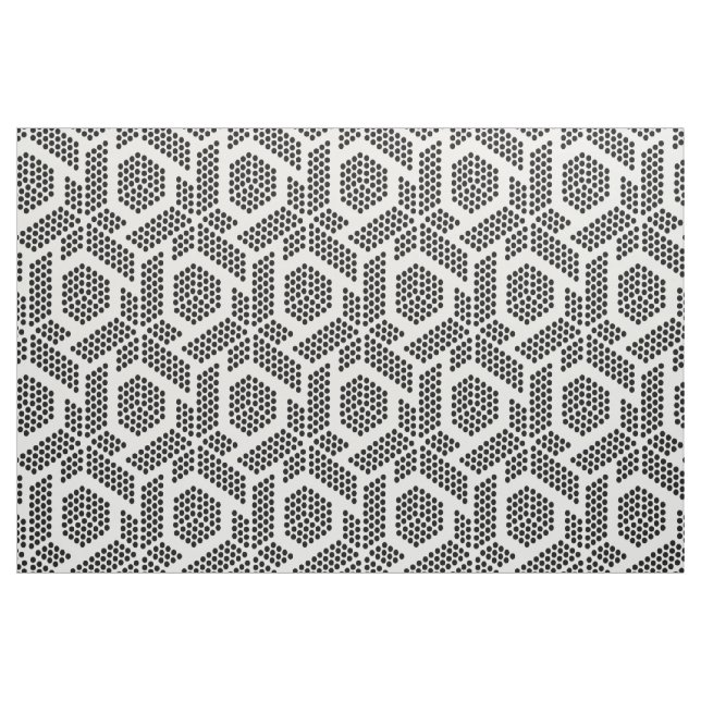 Black on white dots geometric pattern fabric (Fat Quarter)