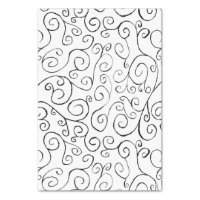 Hand Painted Black Curvy Pattern on White Wrapping Paper