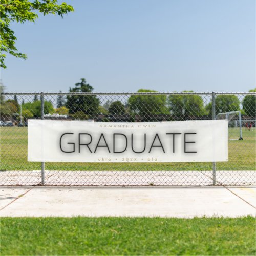 Black on White Huge NEON Modern Grad Announcement Banner