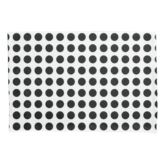 Black on White Large Size Horizontal Polka Dots Pillow Case (Front)