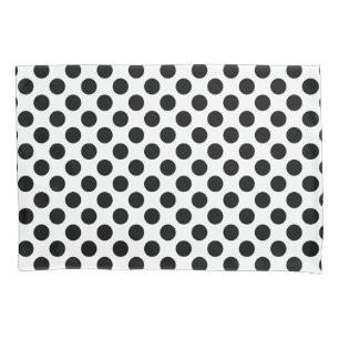 Black on White Large Size Polka Dots Pillow Case
