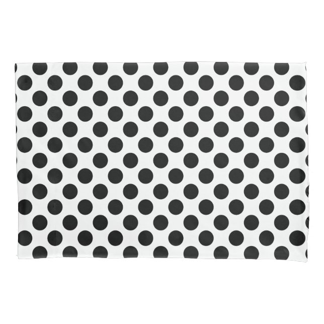 Black on White Large Size Polka Dots Pillow Case (Front)
