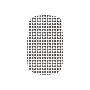 Black on White Medium Size Horizontal Polka Dots Minx Nail Art
