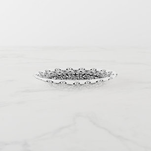 Black on white ornate mandal pattern trinket tray