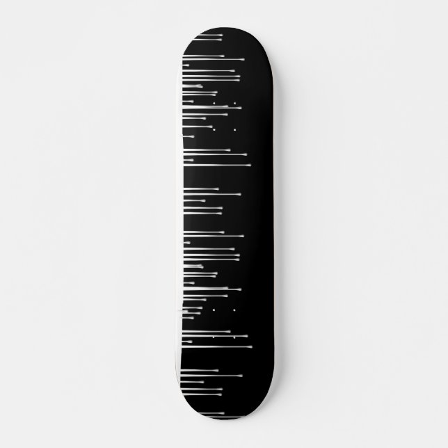 Black on White Paint Drips Skateboard (Front)