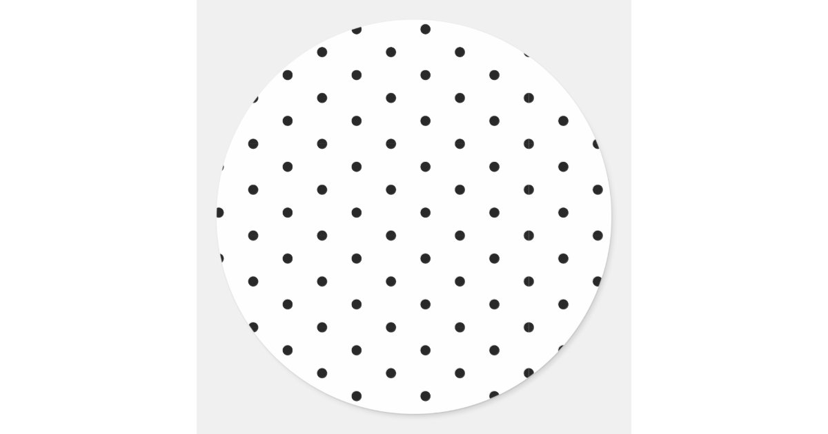 Black on White Polka Dots Classic Round Sticker | Zazzle