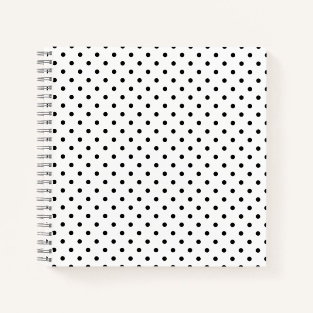 Black On  White Polka Dots  Notebook (Front)