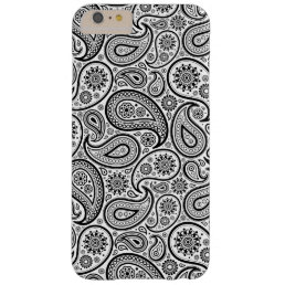 Black On White Retro Paisley Pattern Barely There iPhone 6 Plus Case